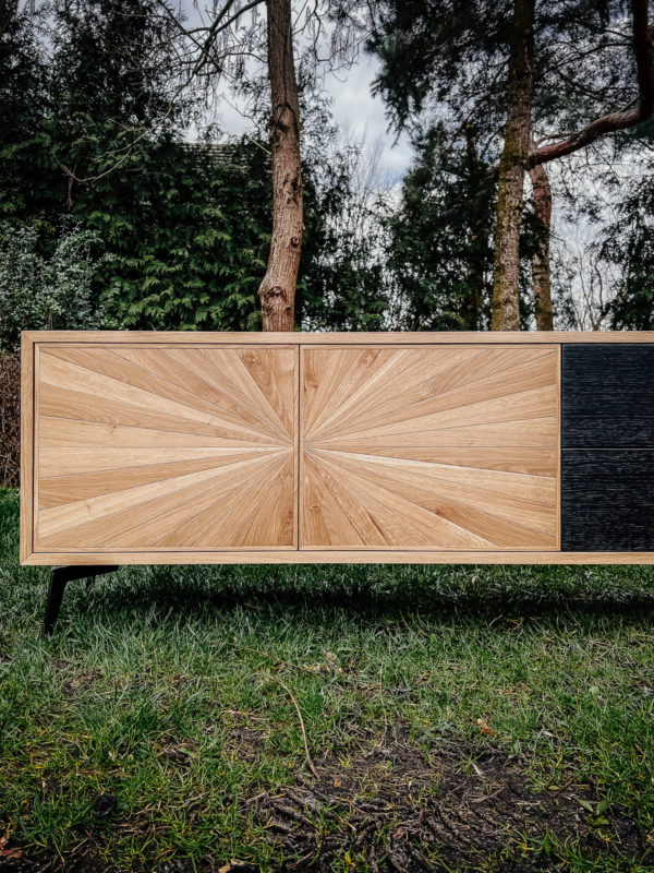 Szafka rtv amanecer w słoneczko z dębu