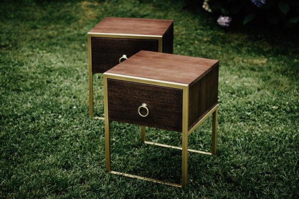 dębowo metalowe szafki nocne NUEZ