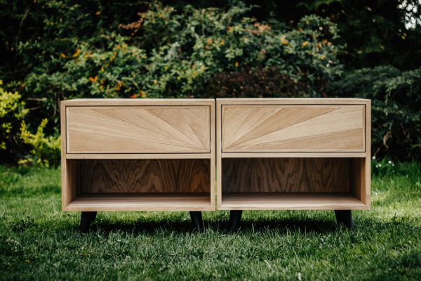 Dębowe szafki nocne Amanecer z szufladami