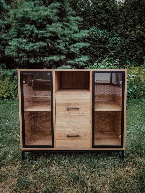 Komoda dębowa loft VIDRIO