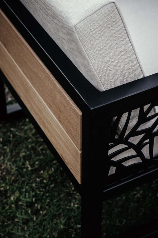 drewno stal i tapicerka fotela ogrodowego drewno stal i tapicerka fotela ogrodowego