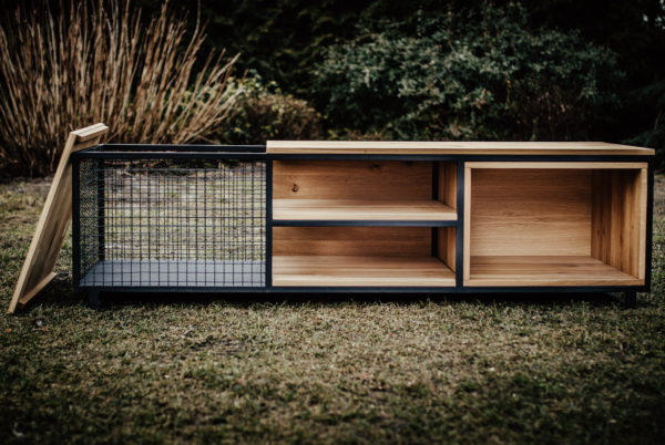 komoda ESTADO z siatką i drewnem