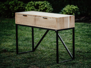 Dębowo stalowa konsola ENTRADA