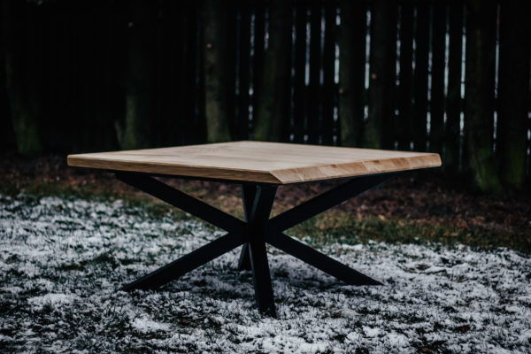 Loftowy Stolik dębowy kawowy Spider