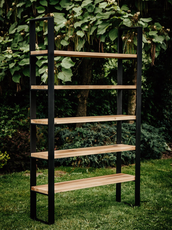 tylowy Regał stalowo dębowy