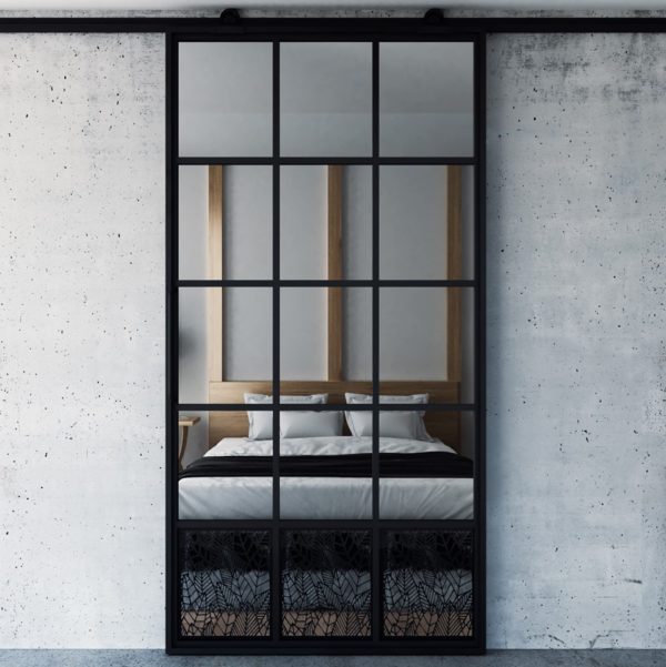 drzwi metalowe przesuwne do salonu