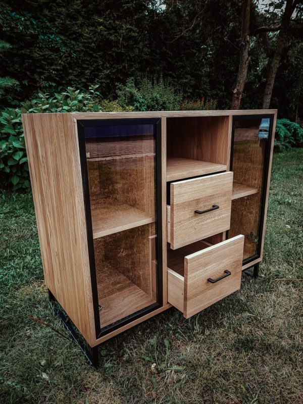 Komoda dębowa loft VIDRIO