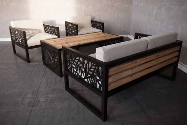 zestaw tapicerowanych mebli ogrodowych na taras