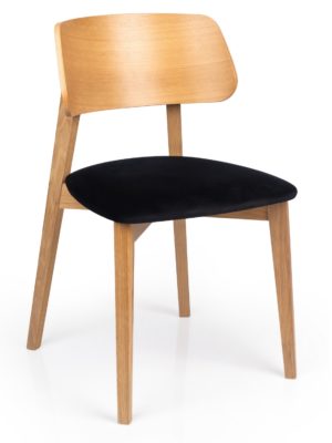 Dire przód Krzesło dębowe DIRE z tapicerowanym siedziskiem