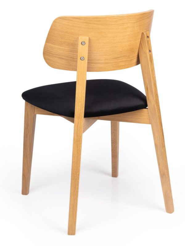 Dire tył Krzesło dębowe DIRE z tapicerowanym siedziskiem