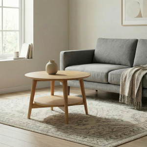 Okrągły stolik dębowy Savia